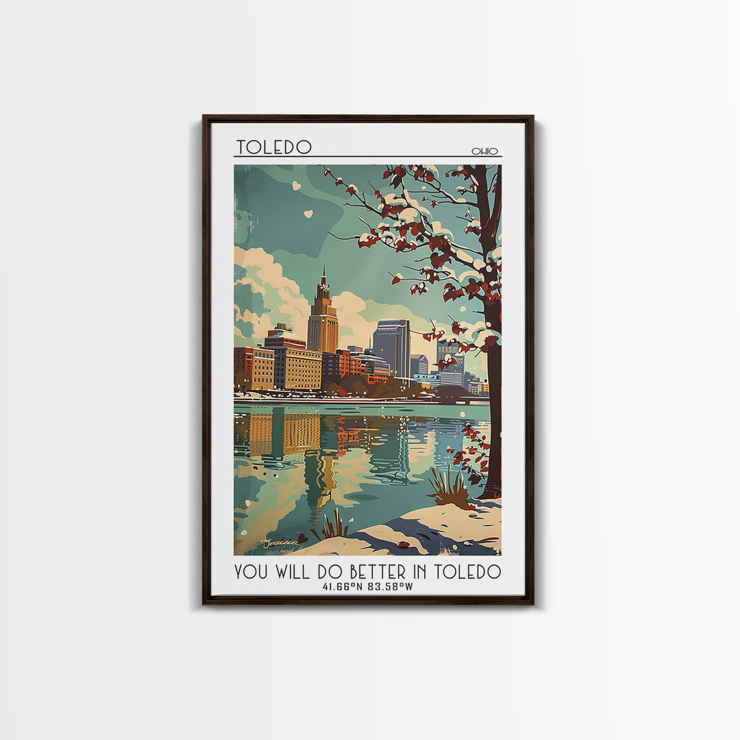 Toledo Travel Poster, Framed Canvas Print, Travel Prints, Landscape Art, Retro Travel Poster, City Travel Poster, Retro Travel Print