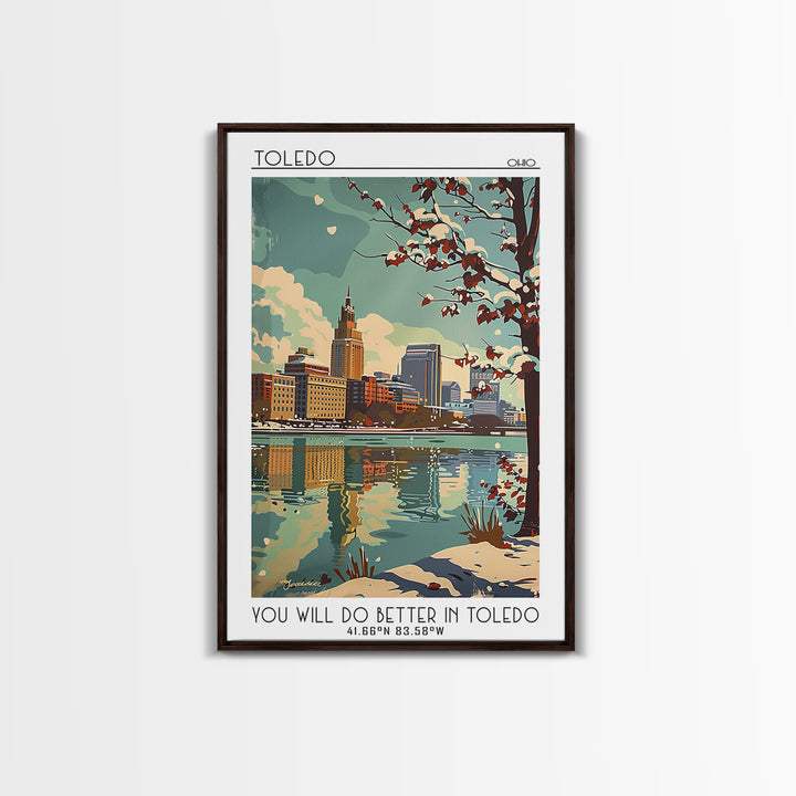 Toledo Travel Poster, Framed Canvas Print, Travel Prints, Landscape Art, Retro Travel Poster, City Travel Poster, Retro Travel Print