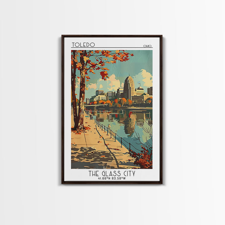 Toledo Ohio Travel Poster, Canvas Print, City Art Print, Travel Wall Art, Fine Art Print, Colorful Wall Art, Poster Print, Art Print