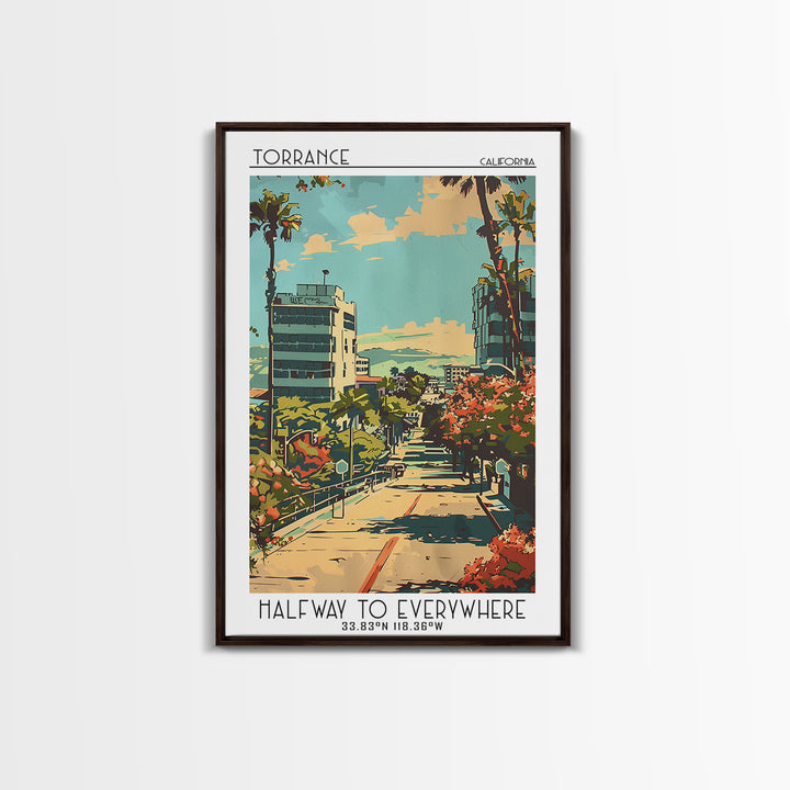 Torrance California Travel Poster, Canvas Print, City Travel Poster, Travel Wall Art, Travel Posters, Wanderlust Gift, Travel Prints