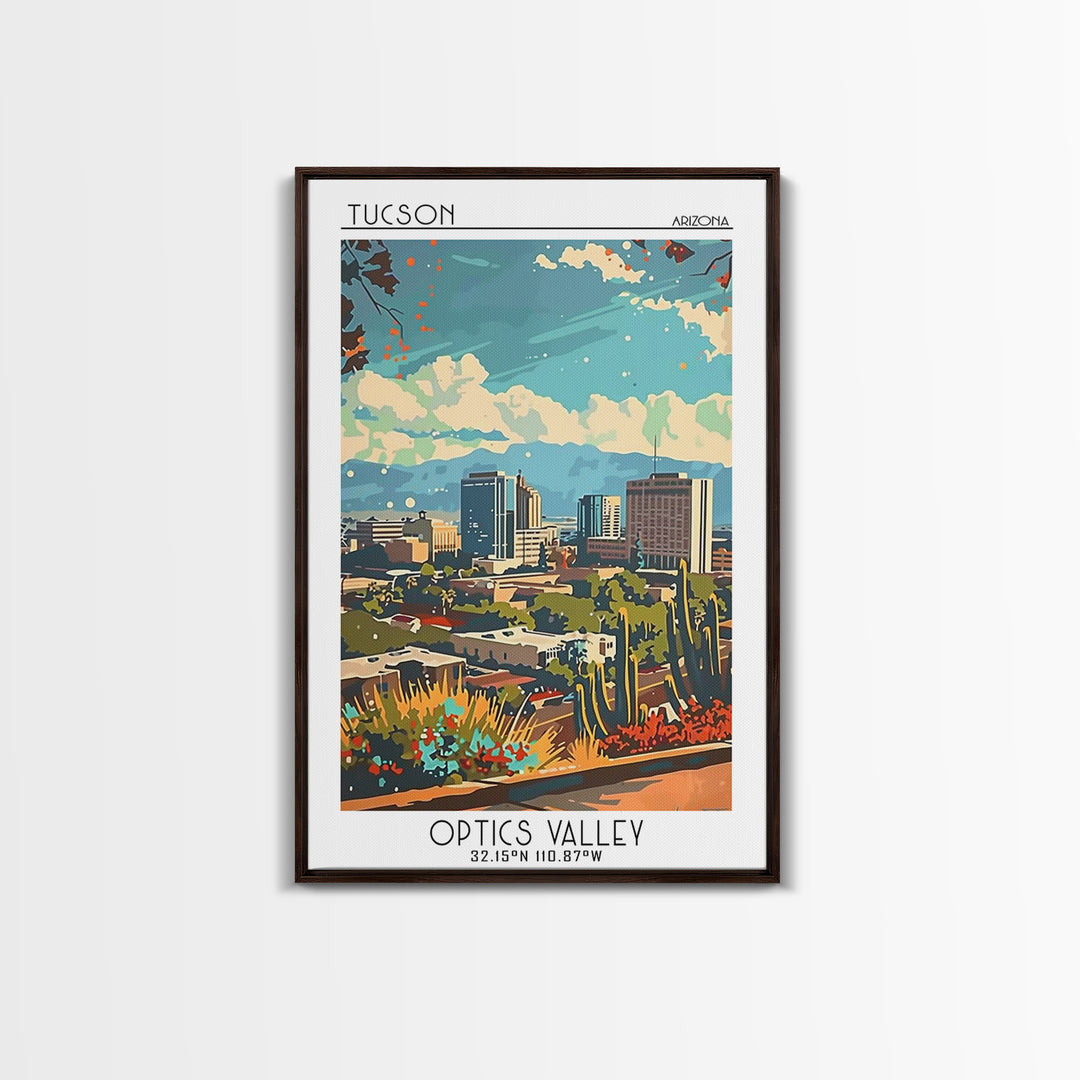 Tucson Travel Poster, Framed Canvas Print, Travel Prints, Landscape Art, Minimalist Poster, Wanderlust Gift, Art Print, Travel Decor