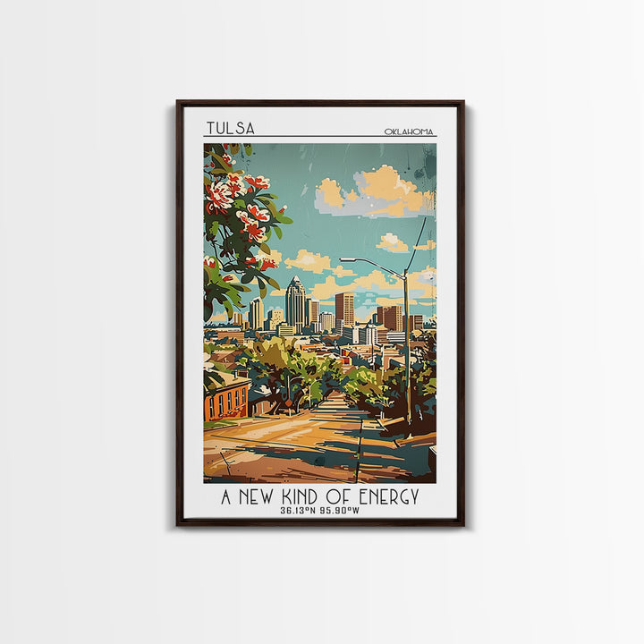 Tulsa Travel Poster, Canvas Print, Poster Print, Travel Wall Art, Minimalist Poster, Poster Art, Retro Wall Art, Vintage City Poster