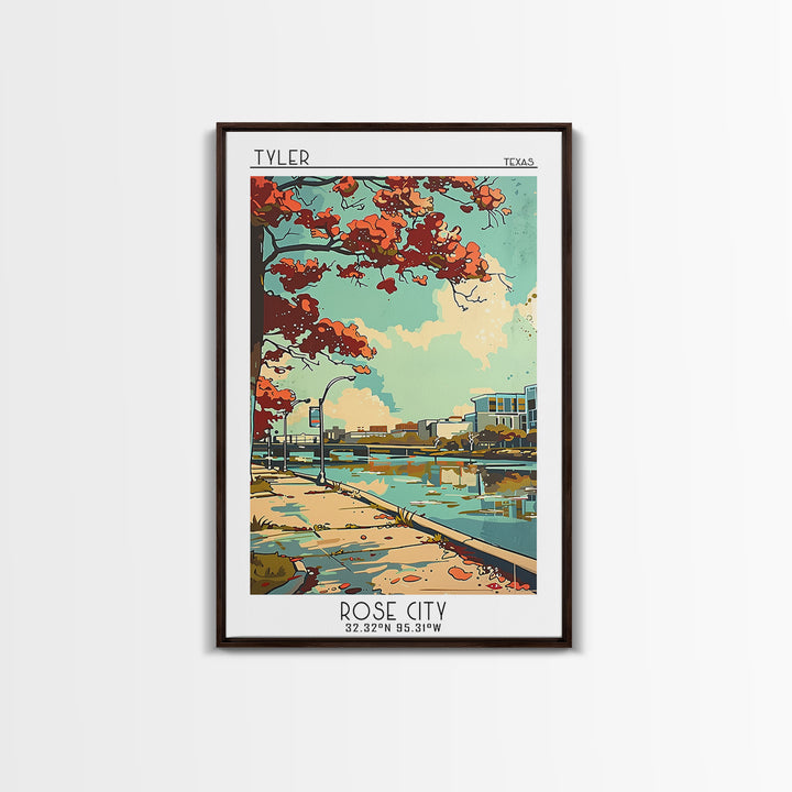 Tyler Texas Travel Poster, Canvas Print, Retro Travel Poster, City Wall Art, Retro Travel Print, Vintage Poster, Wall Art, Art Print