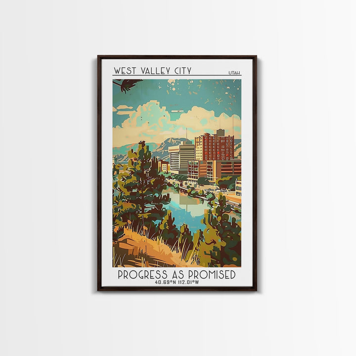 West Valley City Travel Poster, Canvas Print, Retro Travel Poster, City Wall Art, Travel Posters, Minimalist Poster, Travel Wall Art