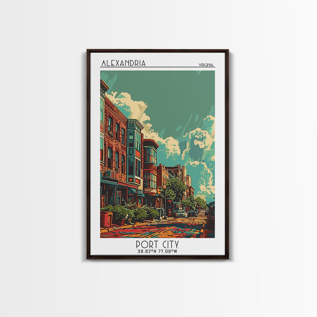 Alexandria Travel Poster, Framed Canvas Print, Travel Art Print, Modern Wall Decor, City Travel Poster, Wall Art, Retro Travel Print