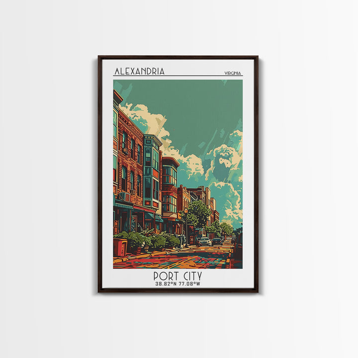 Alexandria Travel Poster, Framed Canvas Print, Travel Art Print, Modern Wall Decor, City Travel Poster, Wall Art, Retro Travel Print