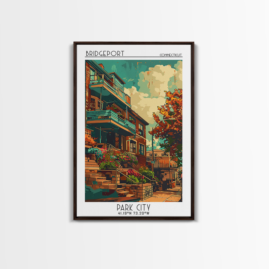 Bridgeport Travel Poster, Canvas Print, Travel Wall Art, City Wall Art, Poster Art, Wall Art, Retro Travel Poster, Modern Wall Decor