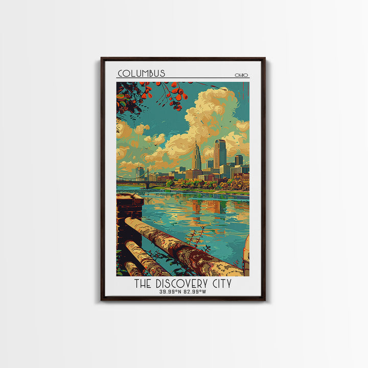Columbus Ohio Travel Poster, Canvas Print, Poster Print, Travel Wall Art, City Wall Art, Poster Art, Landscape Art, Travel Art Print
