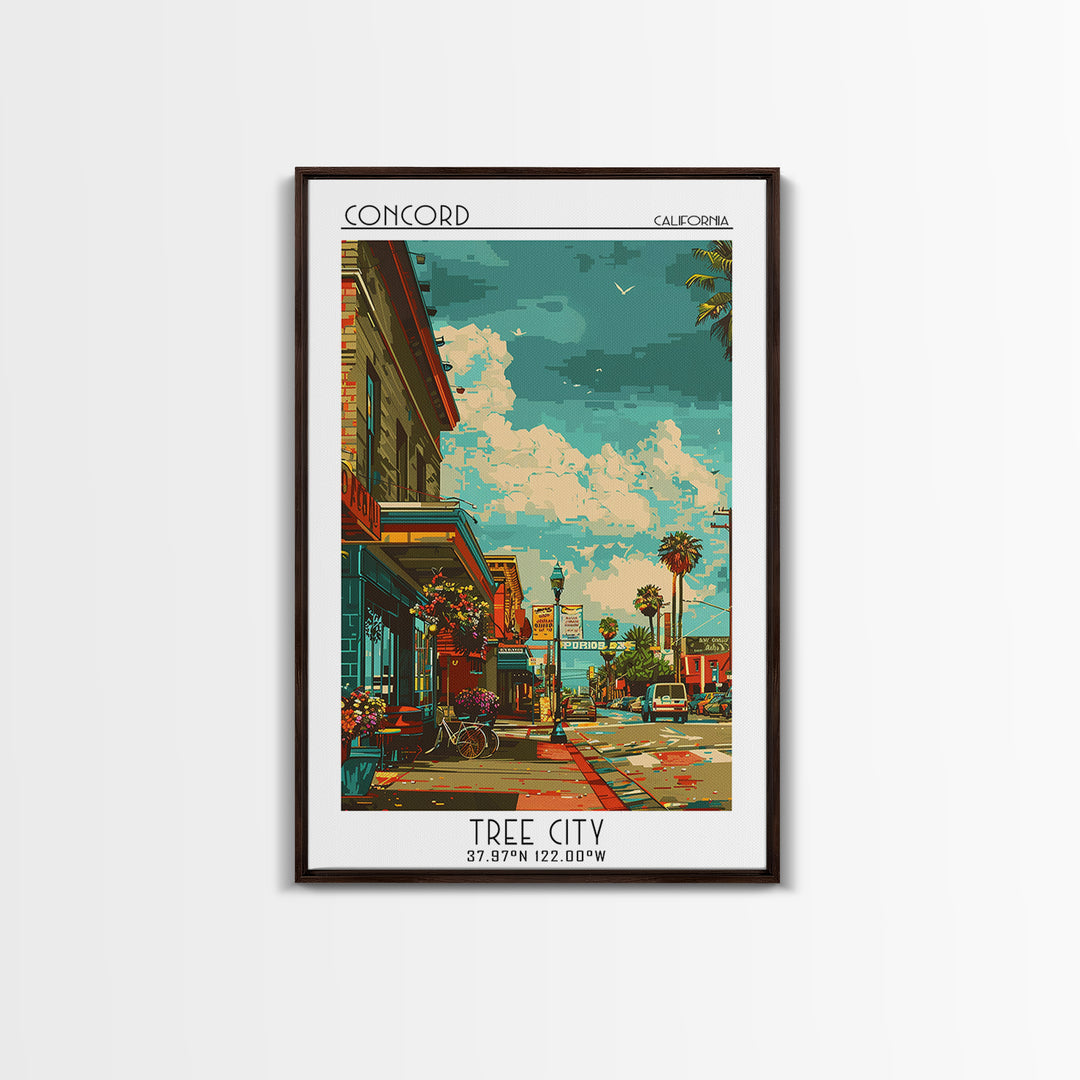 Concord Travel Poster, Canvas Print, Travel Wall Art, City Wall Art, Minimalist Poster, Travel Prints, City Illustration, Home Decor