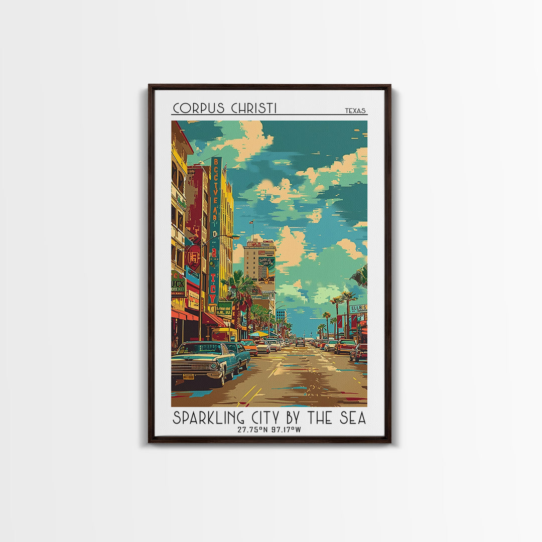 Corpus Christi Travel Poster, Canvas Print, City Art Print, Travel Wall Art, Home Office Decor, Minimalist Poster, City Illustration