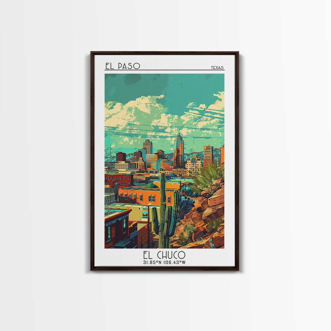 El Paso Travel Poster, Canvas Print, City Art Print, Travel Wall Art, Poster Print, Travel Wall Decor, Poster Art, Colorful Wall Art