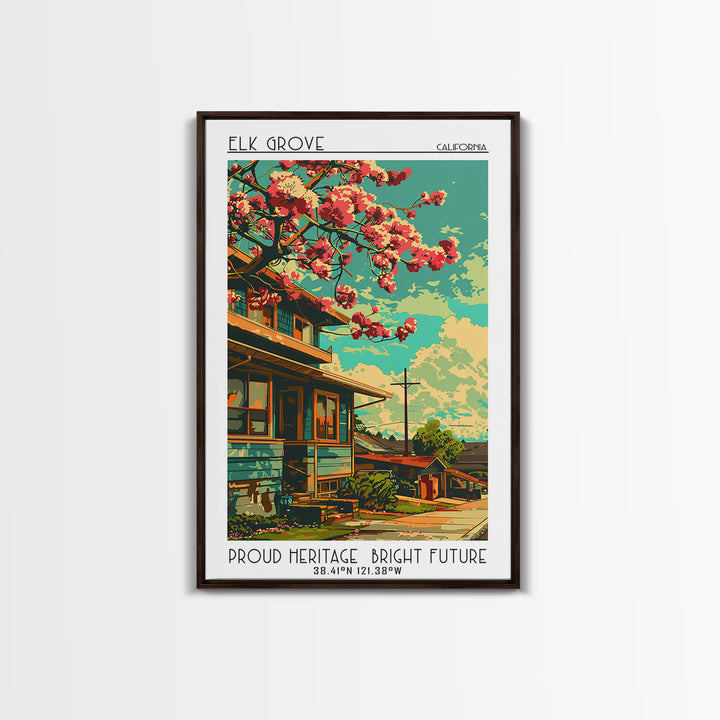 Elk Grove Travel Poster, Canvas Print, City Art Print, Travel Wall Art, Home Office Decor, Wall Art, Travel Prints, Travel Art Print