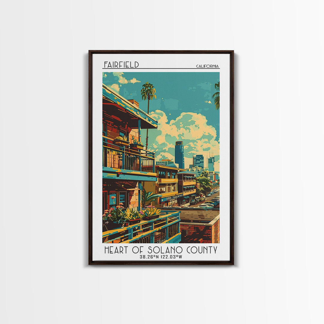 Fairfield Travel Poster, Canvas Print, Retro Travel Poster, City Wall Art, Vintage Travel, Wall Art, Fine Art Print, Vintage Posters