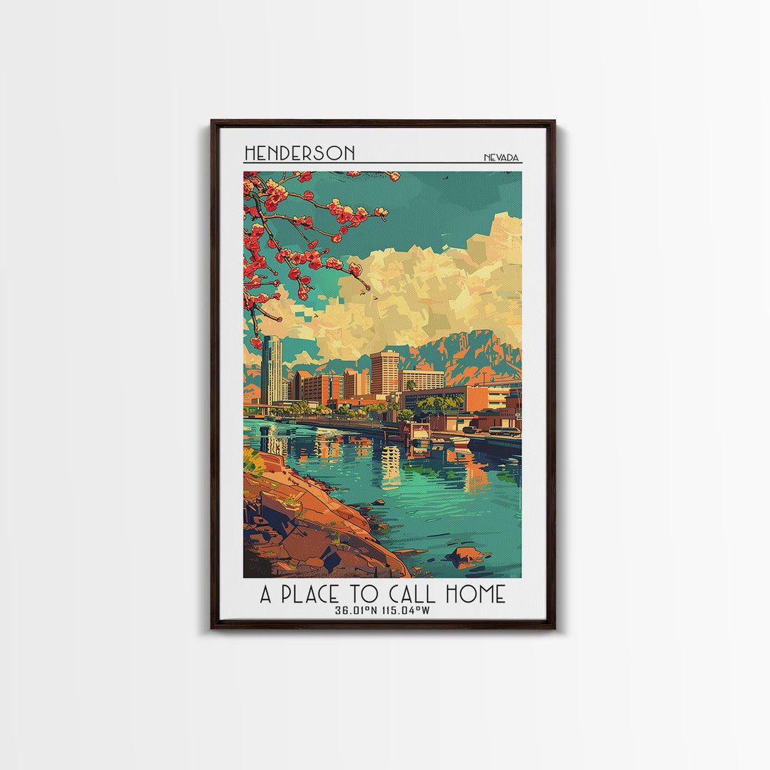 Henderson Travel Poster, Canvas Print, Poster Print, Travel Wall Art, Mid Century Wall Art, Travel Decor, Wall Art, Travel Art Print
