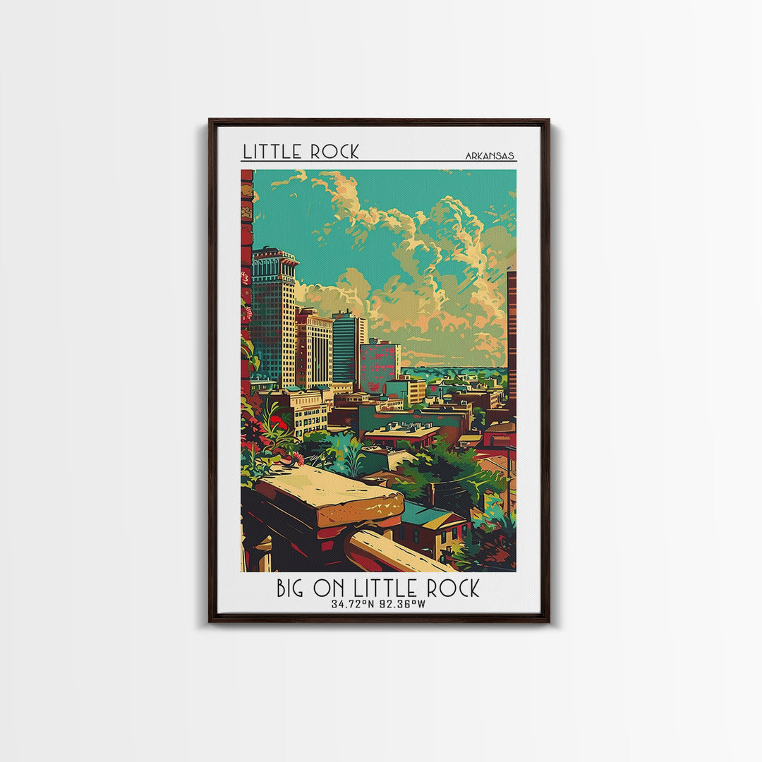 Little Rock Travel Poster, Canvas Print, City Travel Poster, Travel Wall Art, Retro Travel Poster, Retro Travel Print, Travel Prints