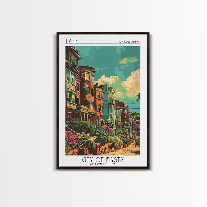 Lynn Travel Poster, Canvas Print, Retro Travel Poster, City Wall Art, Travel Print, Colorful Wall Art, Landscape Art, Travel Posters