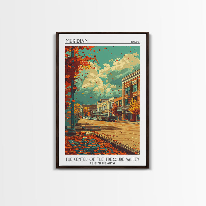 Meridian Travel Poster, Canvas Print, Vintage Travel Print, City Wall Art, Travel Art Print, Vintage City Poster, Vintage Travel Art