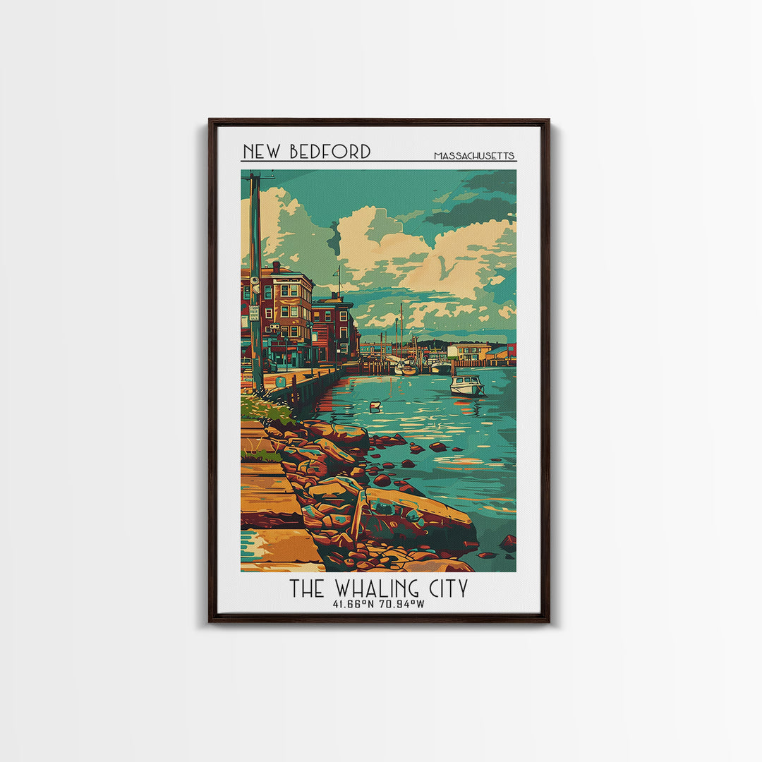 New Bedford Travel Poster, Framed Canvas Print, City Travel Poster, Travel Wall Art, Vintage Posters, Travel Posters, Vintage Poster