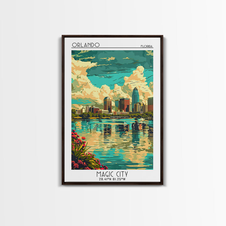 Orlando Travel Poster, Canvas Print, Retro Wall Art, Travel Print, Travel Posters, Retro Travel Print, Home Decor, Travel Wall Decor