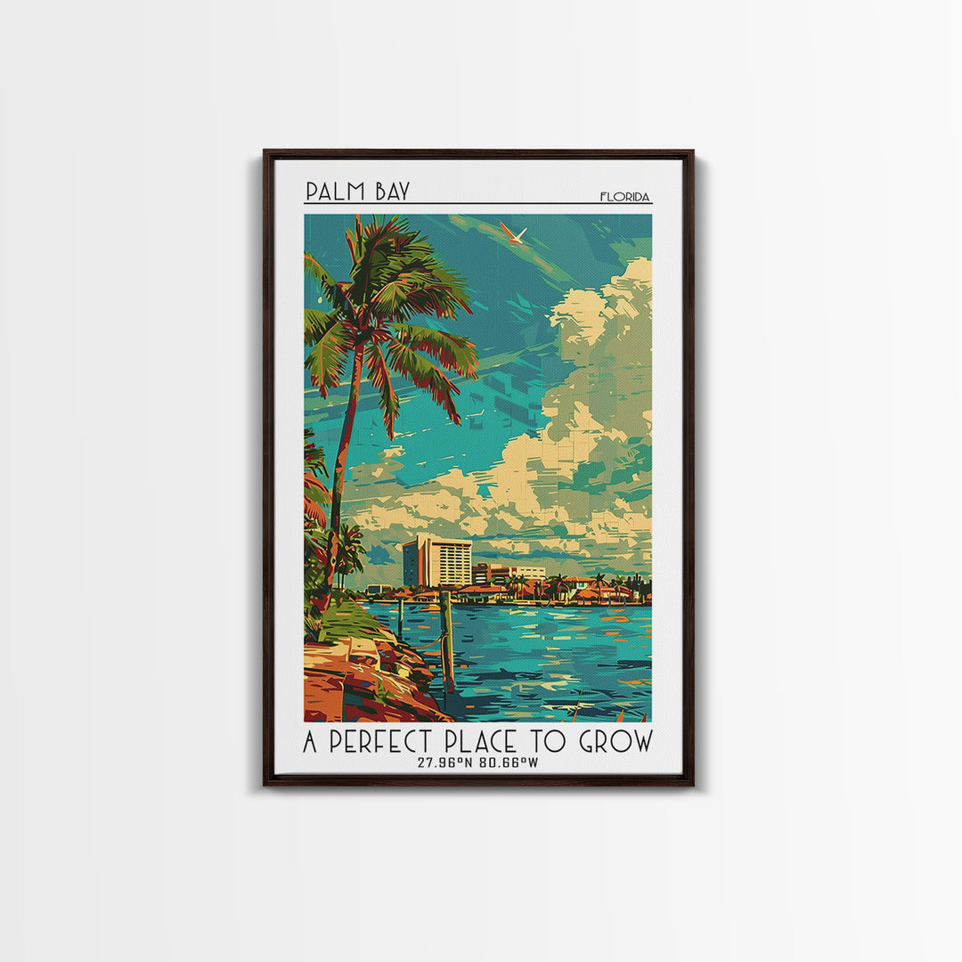 Palm Bay Travel Poster, Canvas Print, City Art Print, Travel Wall Art, Modern Wall Decor, Travel Art Print, City Wall Art, Art Print