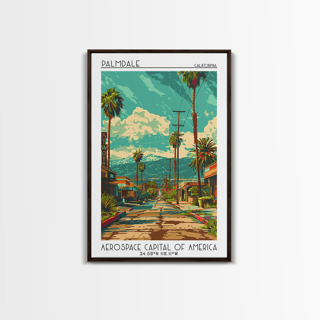 Palmdale Travel Poster, Canvas Print, City Art Print, Travel Wall Art, Travel Print, Travel Art Print, Home Decor, Travel Wall Decor