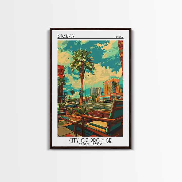 Sparks Travel Poster, Framed Canvas Print, City Travel Poster, Travel Wall Art, Travel Print, City Art Print, Wall Art, Poster Print