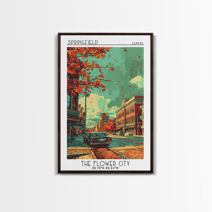 Springfield Travel Poster, Canvas Print, City Travel Poster, Vintage City Poster, Wanderlust Gift, Vintage Travel Art, Travel Prints