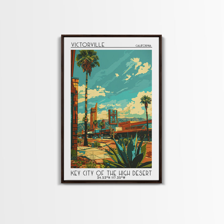 Victorville Travel Poster, Framed Canvas Print, City Travel Poster, Travel Wall Art, Retro Wall Art, Gallery Wall Set, City Wall Art