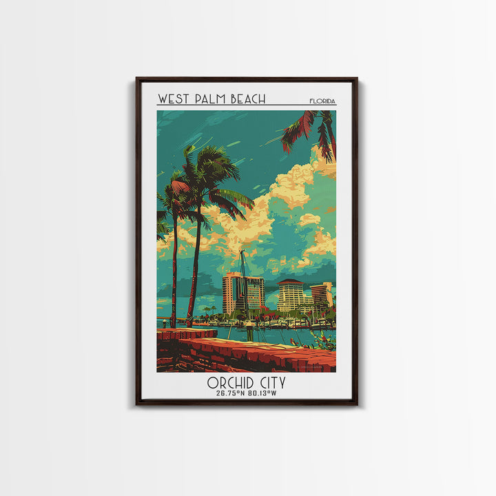 West Palm Beach Travel Poster, Canvas Print, City Travel Poster, Travel Wall Art, Travel Posters, Retro Travel Poster, Travel Prints