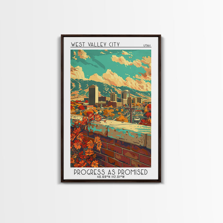 West Valley City Travel Poster, Framed Canvas Print, City Travel Poster, Travel Wall Decor, Home Decor, Fine Art Print, Travel Print