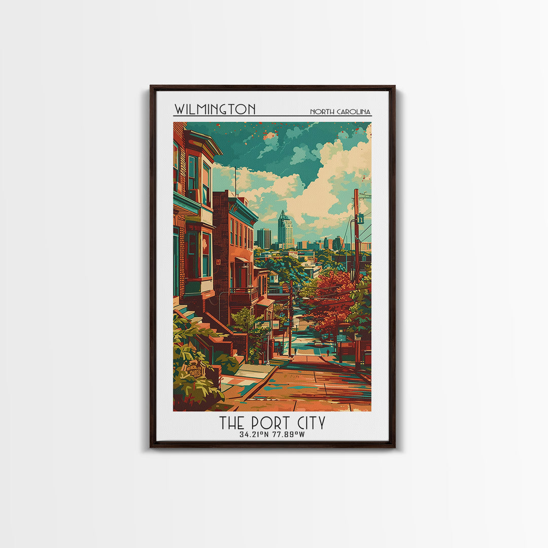 Wilmington Travel Poster, Canvas Print, Poster Print, Travel Wall Art, Watercolor Cityscape, Travel Posters, Travel Decor, Art Print