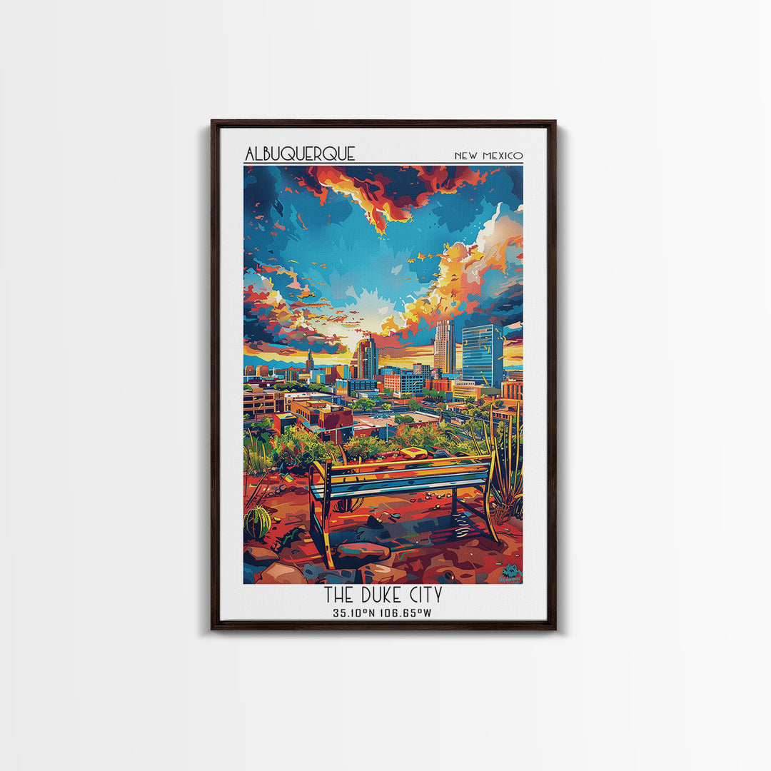 Albuquerque Travel Poster, Canvas Print, Travel Prints, Landscape Art, Travel Decor, Travel Art Print, Travel Wall Art, Travel Print
