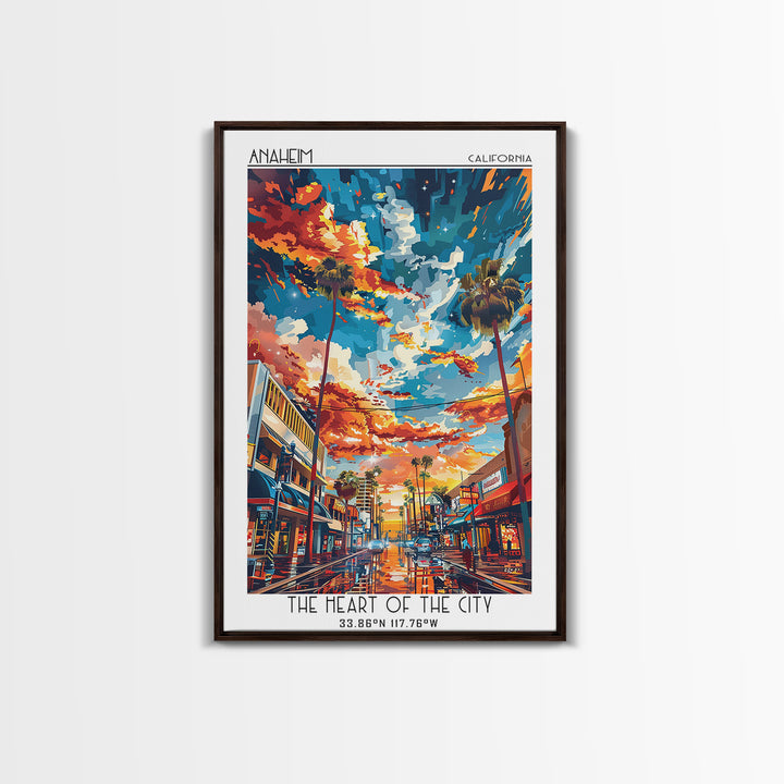 Anaheim Travel Poster, Canvas Print, Travel Wall Art, City Wall Art, Art Print, Living Room Wall Art, Poster Print, Gallery Wall Set