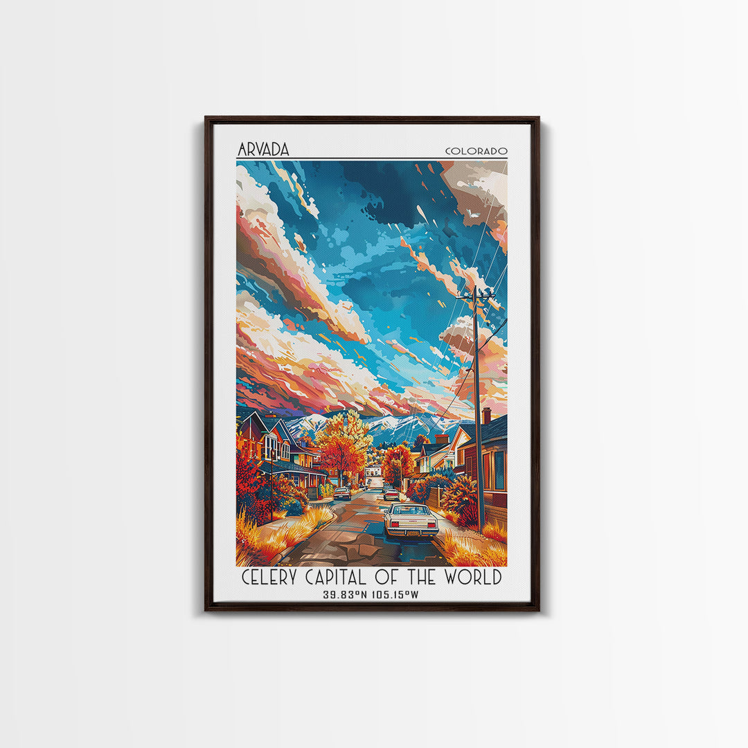 Arvada Travel Poster, Canvas Print, Travel Wall Art, City Wall Art, Vintage City Poster, Retro Travel Print, Poster Print, Art Print