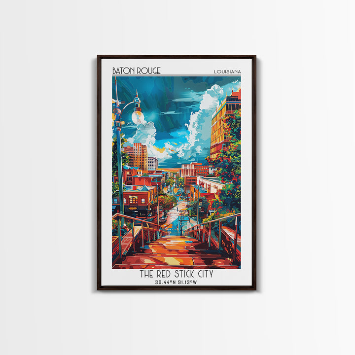 Baton Rouge Travel Poster, Canvas Print, Travel Wall Art, City Wall Art, Landscape Art, Vintage Travel Art, Poster Print, Poster Art