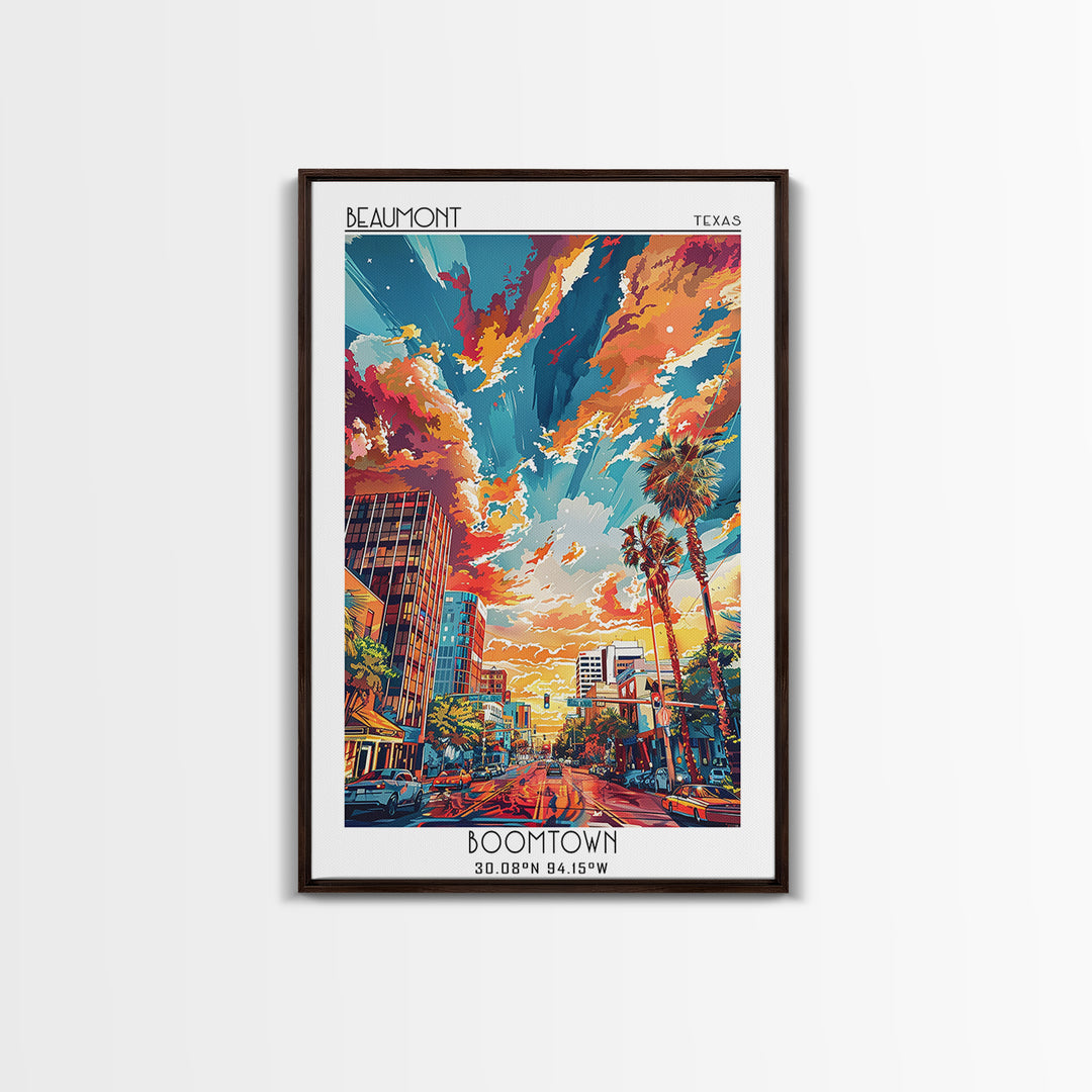 Beaumont Travel Poster, Canvas Print, Retro Wall Art, Travel Print, City Art Print, Art Print, Mid Century Wall Art, Vintage Posters