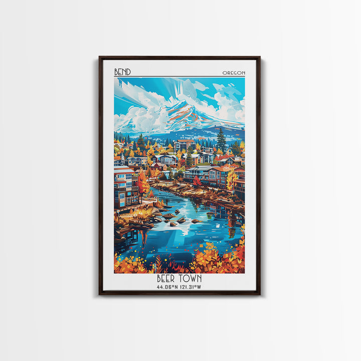 Bend Travel Poster, Canvas Print, City Art Print, Travel Wall Art, Minimalist Poster, Vintage City Poster, Wall Art, Vintage Posters