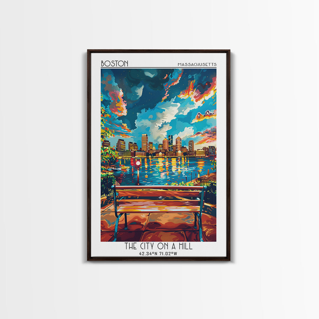 Boston Travel Poster, Canvas Print, Poster Print, Travel Wall Art, Minimalist Poster, Home Office Decor, Travel Print, City Wall Art
