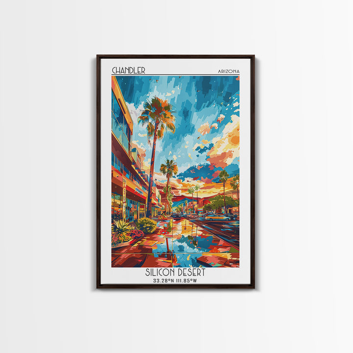 Chandler Travel Poster, Canvas Print, City Travel Poster, Travel Wall Decor, City Illustration, Modern Wall Decor, Minimalist Poster