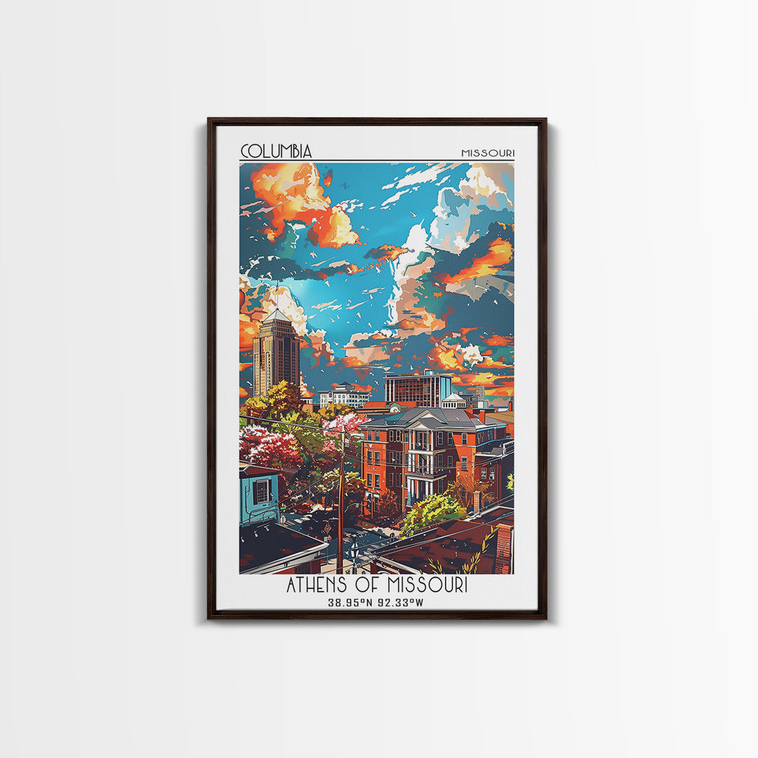 Columbia South Carolina Travel Poster, Canvas Print, City Travel Poster, Vintage City Poster, City Illustration, Retro Travel Poster
