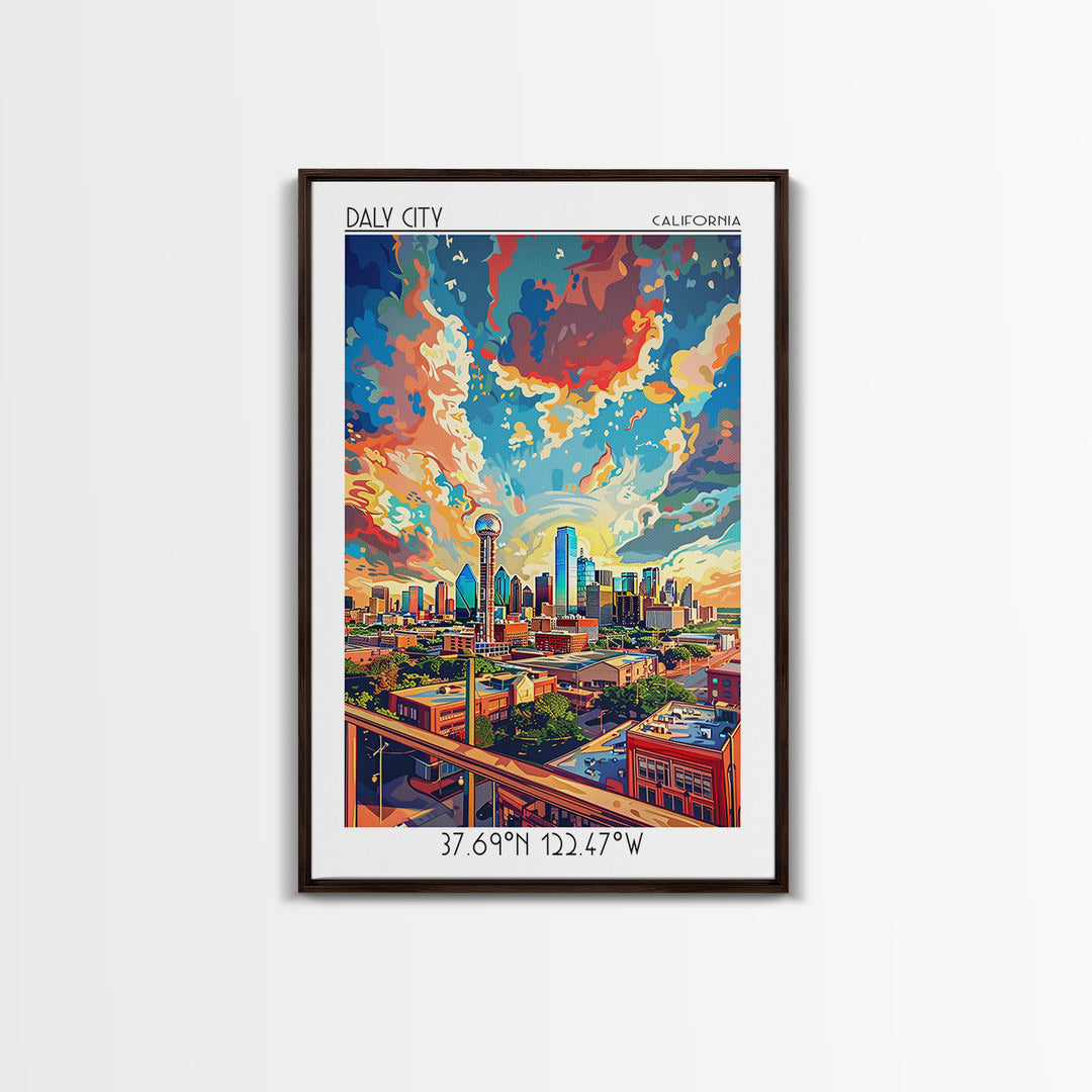 Dallas Travel Poster, Framed Canvas Print, Travel Wall Decor, Minimalist Poster, City Art Print, Travel Art Print, Modern Wall Decor