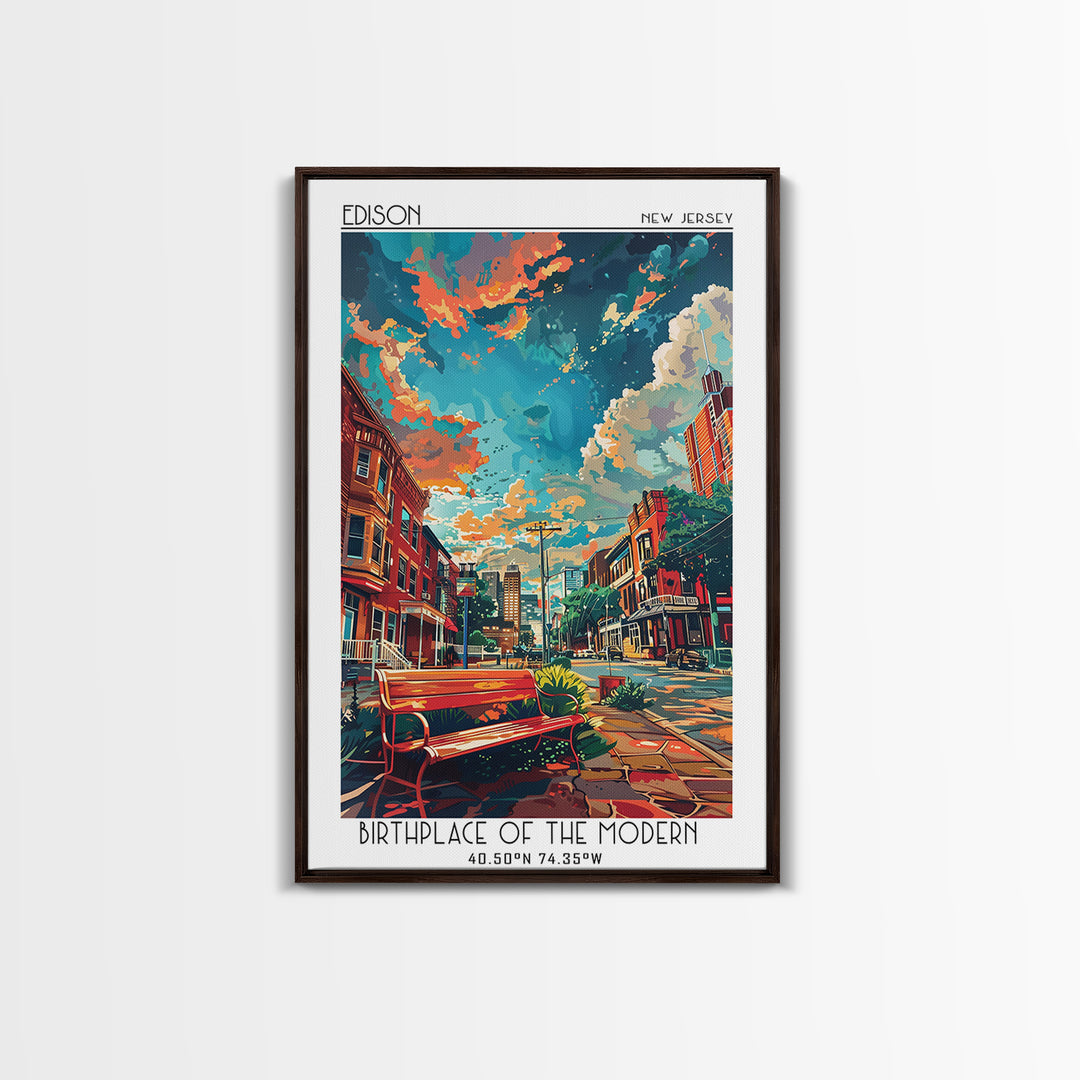 Edison Travel Poster, Canvas Print, Retro Wall Art, Travel Print, Vintage Travel, Travel Posters, Vintage Poster, Vintage Travel Art