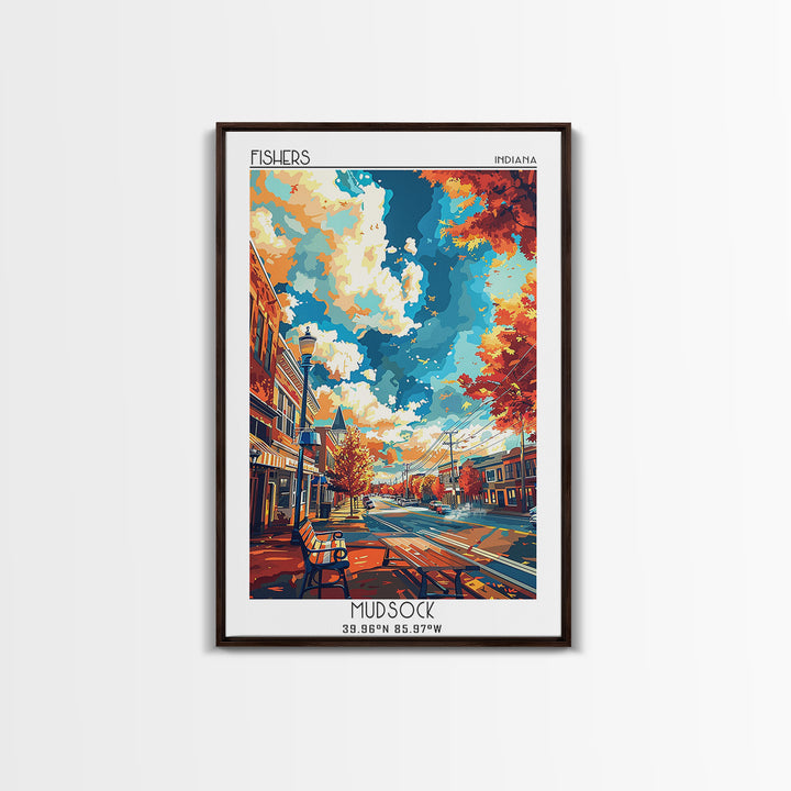 Fishers Travel Poster, Canvas Print, Travel Wall Art, City Wall Art, Poster Art, City Travel Poster, Wanderlust Gift, Travel Posters