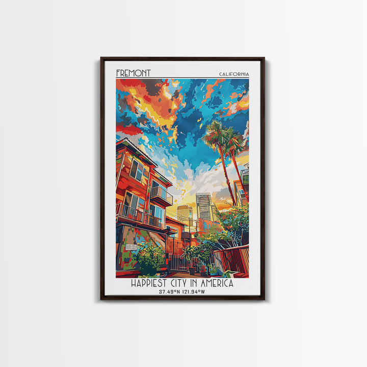 Fremont Travel Poster, Canvas Print, Vintage Travel Print, City Wall Art, Vintage Posters, Living Room Wall Art, Retro Travel Poster