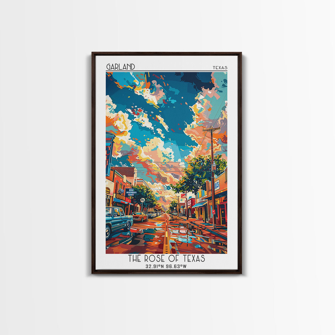 Garland Travel Poster, Canvas Print, City Travel Poster, Travel Wall Decor, Gallery Wall Set, Travel Art Print, Mid Century Wall Art