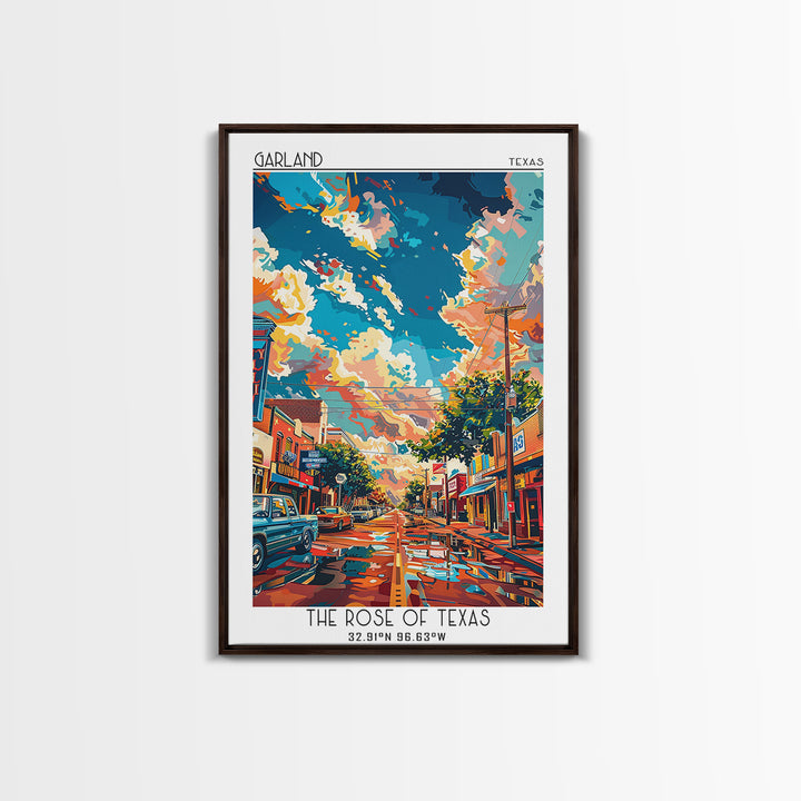 Garland Travel Poster, Canvas Print, City Travel Poster, Travel Wall Decor, Gallery Wall Set, Travel Art Print, Mid Century Wall Art