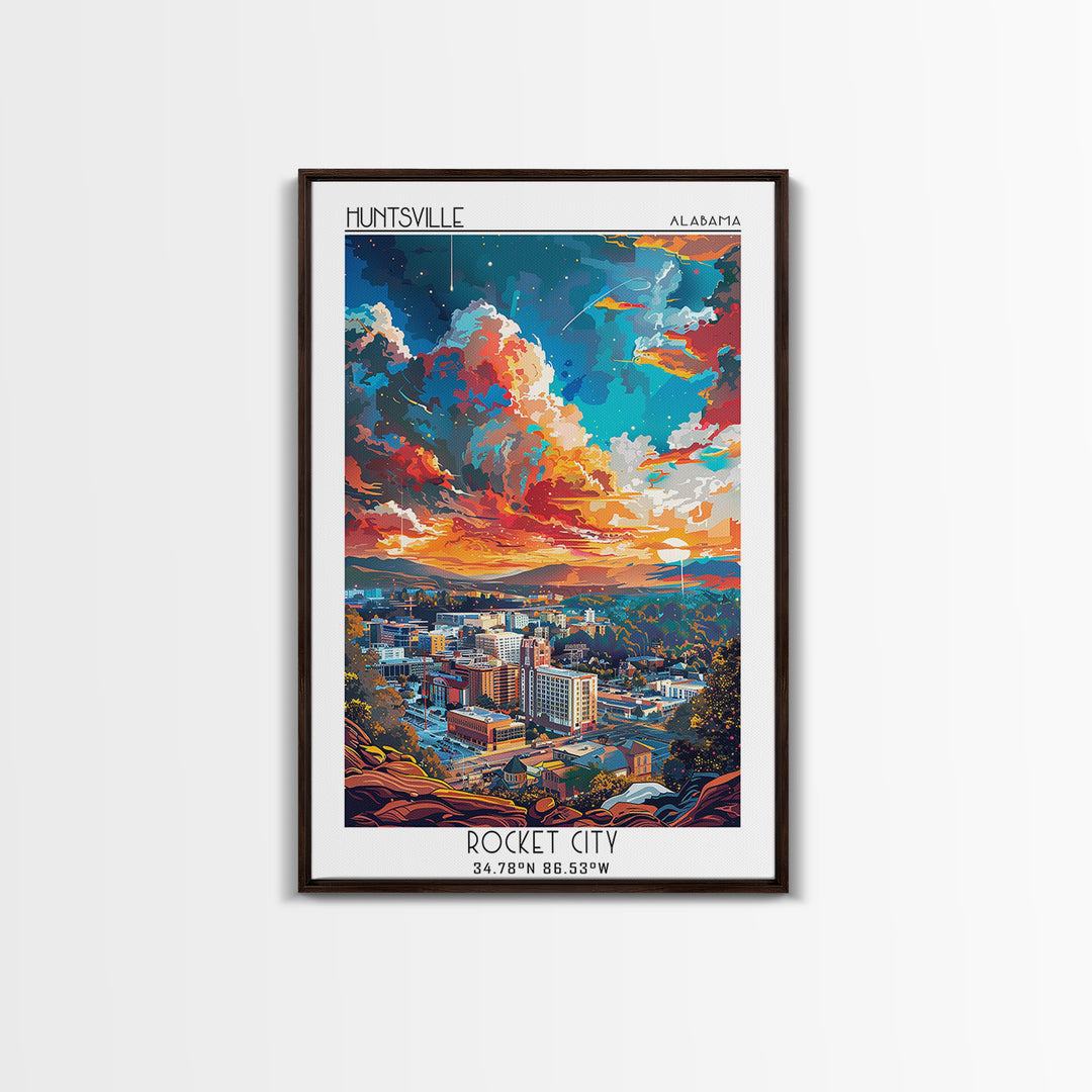 Huntsville Travel Poster, Canvas Print, Retro Wall Art, Travel Print, Retro Travel Print, Mid Century Wall Art, Vintage Travel Print
