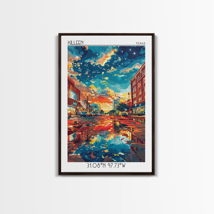 Killeen Travel Poster, Canvas Print, City Art Print, Travel Wall Art, Art Print, Home Office Decor, Landscape Art, Minimalist Poster