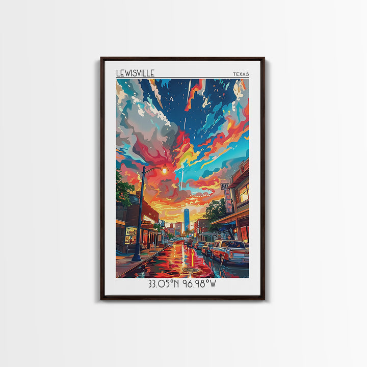 Lewisville Travel Poster, Canvas Print, Retro Wall Art, Travel Print, City Travel Poster, Art Print, Vintage Poster, Vintage Posters