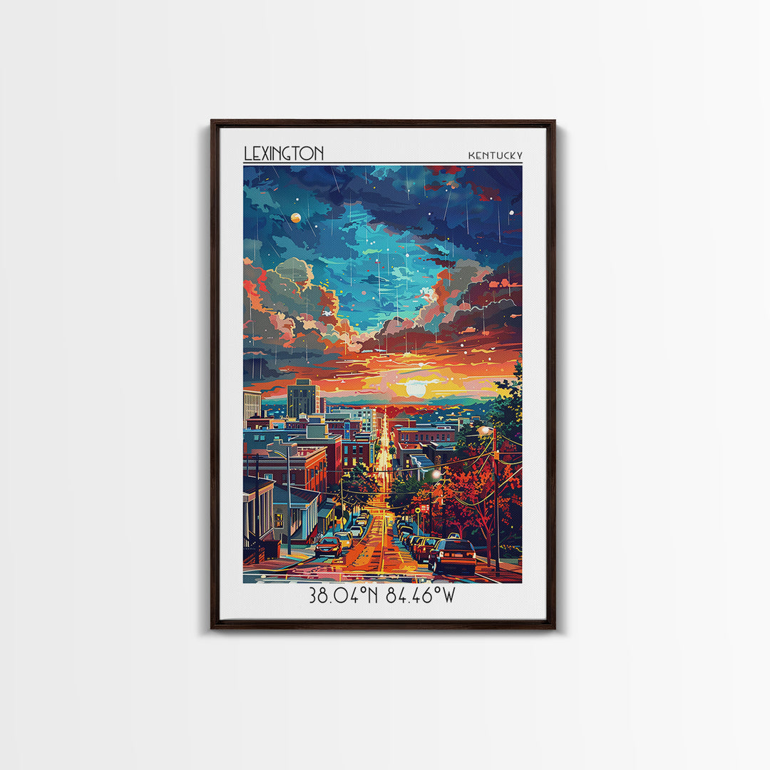 Lexington Travel Poster, Canvas Print, City Travel Poster, Vintage City Poster, Art Print, Living Room Wall Art, Retro Travel Poster